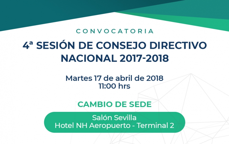 COMUNICADO URGENTE - Cambio de sede 4 Sesión de Consejo y Asamblea General Ordinaria