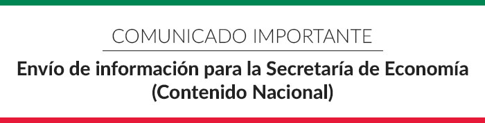 Envío de información para la Secretaría de Economía (Contenido Nacional)